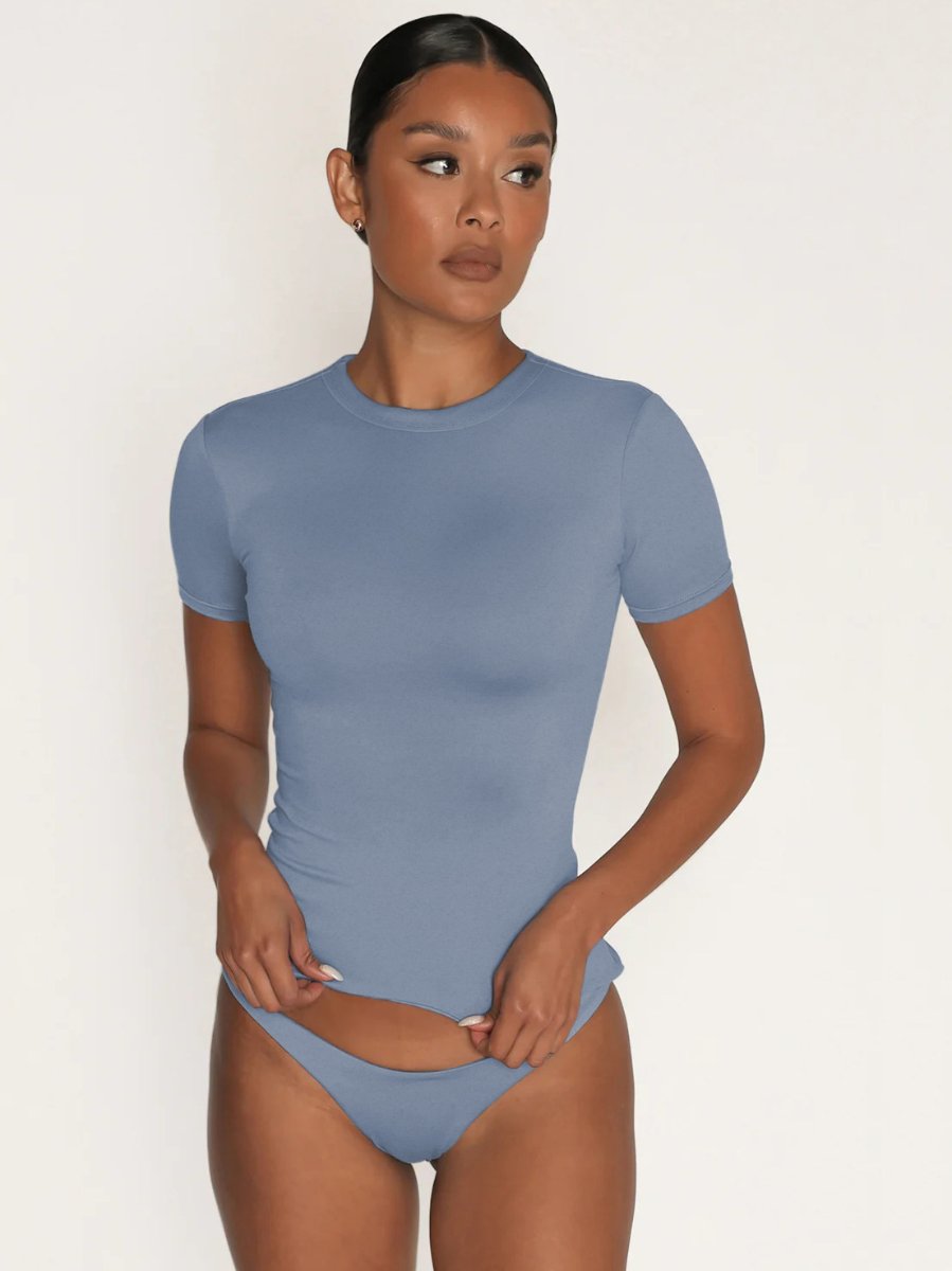 Womens Workout Sportswear 80%nylon 20%spandex Baby Tee ESST-01 print logo 43