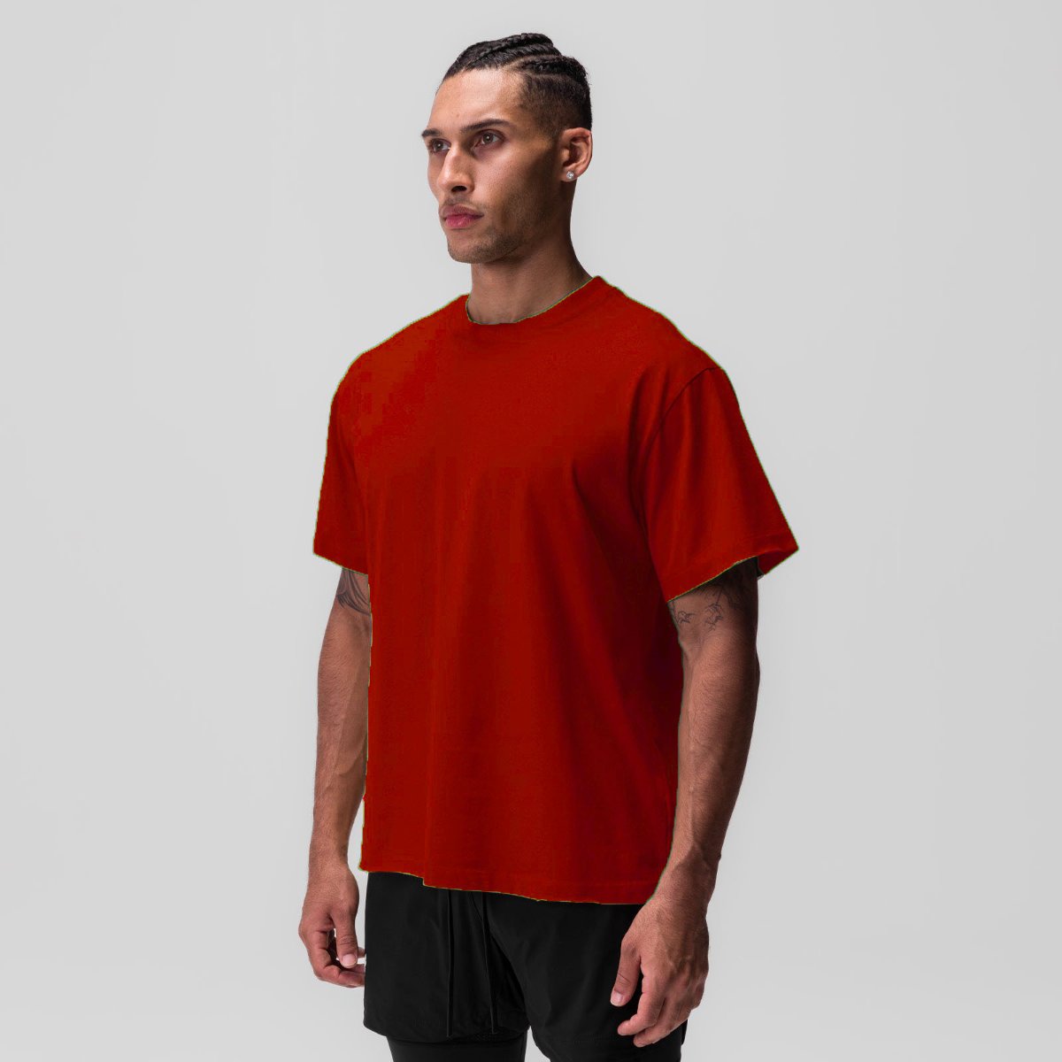 Mens Casual Oversized 40%cotton 40%bamboo 20%polyester T-shirt F-TX240 print logo 33