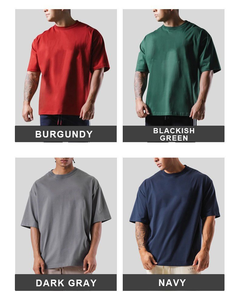 Mens Streetwear Heavyweight 100% cotton Tshirt F-TX260 print logo 23