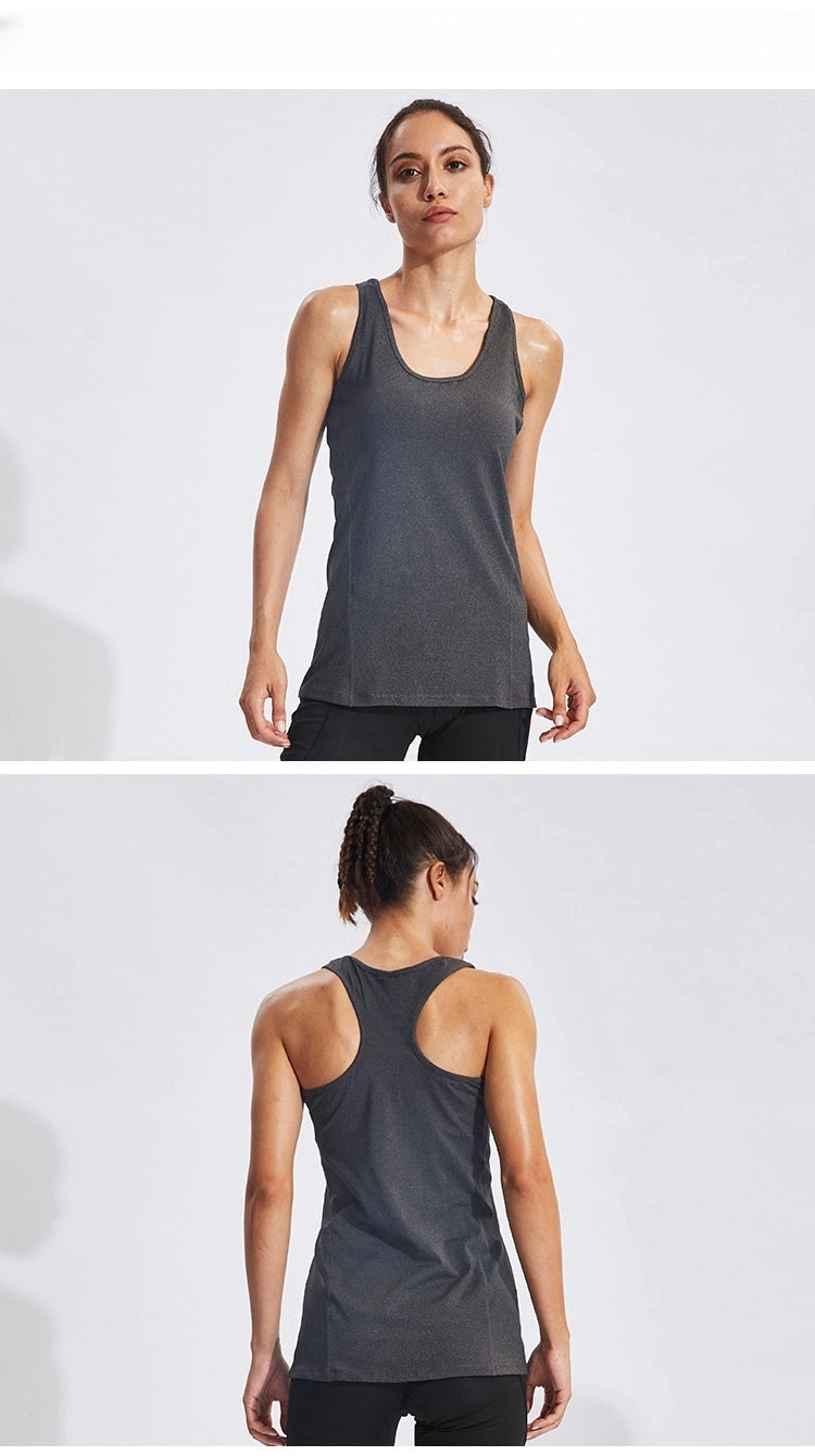 Womens Gym Training 90%polyester 10%spandex Tank Top F8006