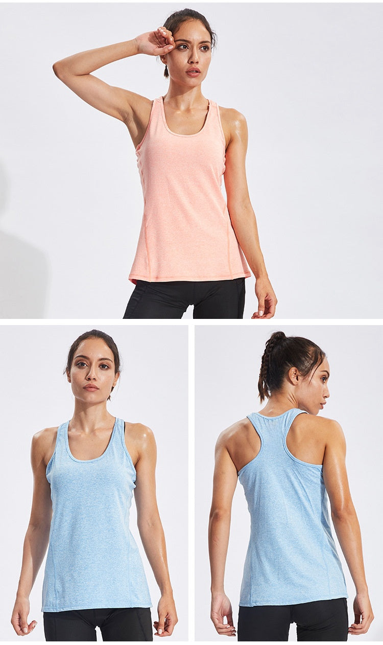 Womens Gym Training 90%polyester 10%spandex Tank Top F8006