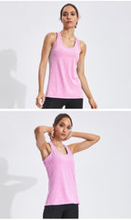 Womens Gym Training 90%polyester 10%spandex Tank Top F8006