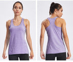 Womens Gym Training 90%polyester 10%spandex Tank Top F8006