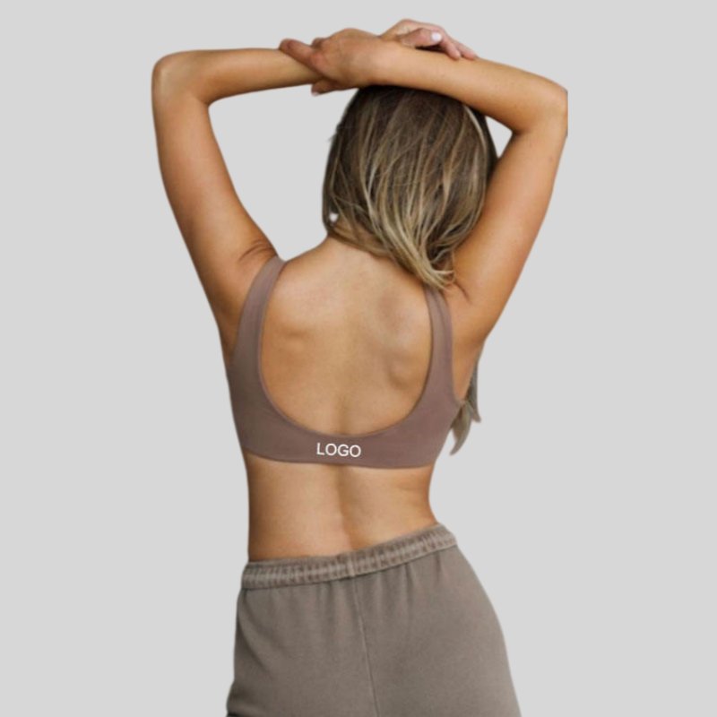 Womens Fitness Activewear 75%Nylon 25%Spandex Sports Bra FNK-2002 print logo 2