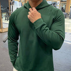 Mens Sports Fitness 95%polyester 5%spandex Hoodie GY-8414 print logo 1