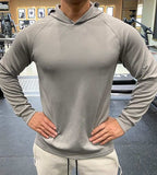 Mens Sports Fitness 95%polyester 5%spandex Hoodie GY-8414 print logo 5