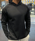 Mens Sports Fitness 95%polyester 5%spandex Hoodie GY-8414 print logo 6