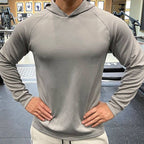 Mens Sports Fitness 95%polyester 5%spandex Hoodie GY-8414 print logo 7