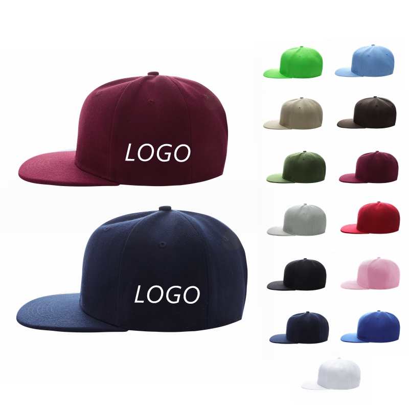 Casual Hip Hop 100% polyester Flat Bill Flat brim solid color wool felt hip-hop hatHB126 print logo 23