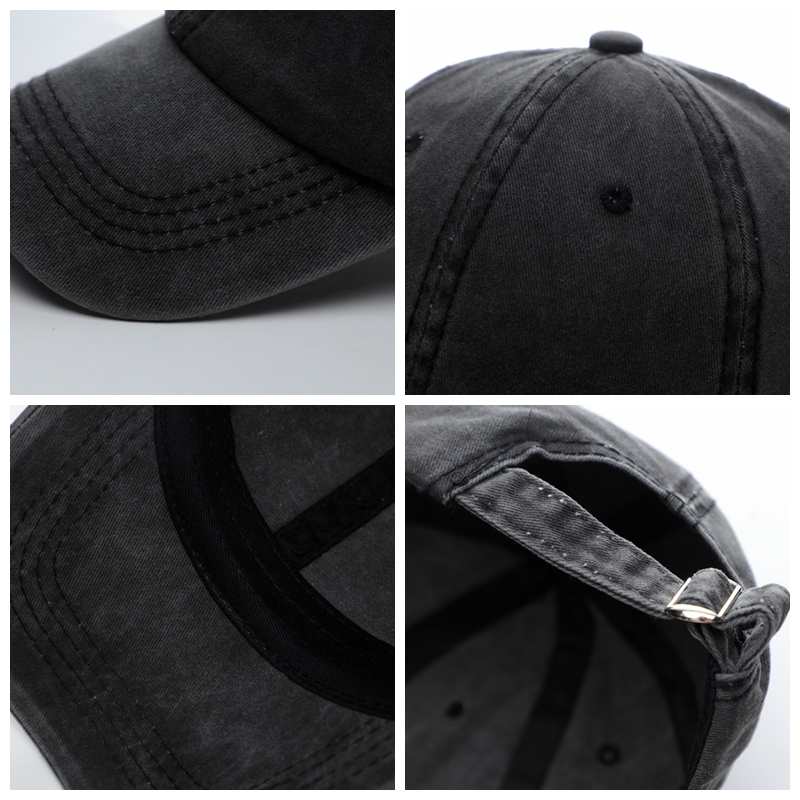 Baseball Washed 100% cotton Washing cloth pure cotton six piece cap HB128 print logo 20