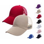 Baseball Mesh 100% cotton Solid color pure cotton mesh six piece hat HB133 print logo 13