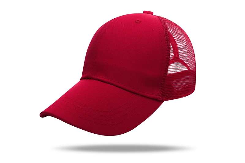 Baseball Mesh 100% cotton Solid color pure cotton mesh six piece hat HB133 print logo 65