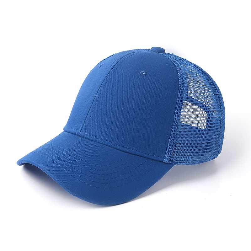 Baseball Mesh 100% cotton Solid color pure cotton mesh six piece hat HB133 print logo 27
