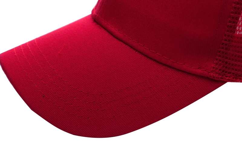 Baseball Mesh 100% cotton Solid color pure cotton mesh six piece hat HB133 print logo 71