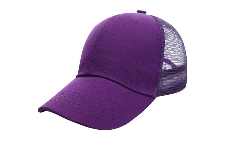 Baseball Mesh 100% cotton Solid color pure cotton mesh six piece hat HB133 print logo 3
