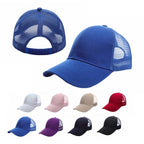 Baseball Mesh 100% cotton Solid color pure cotton mesh six piece hat HB133 print logo 16