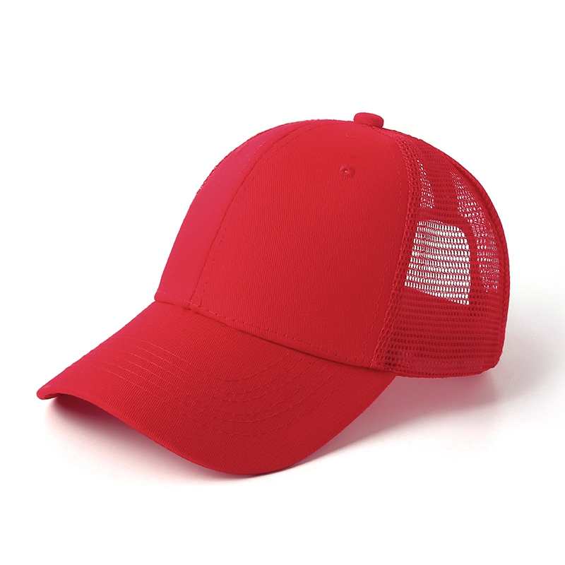 Baseball Mesh 100% cotton Solid color pure cotton mesh six piece hat HB133 print logo 64
