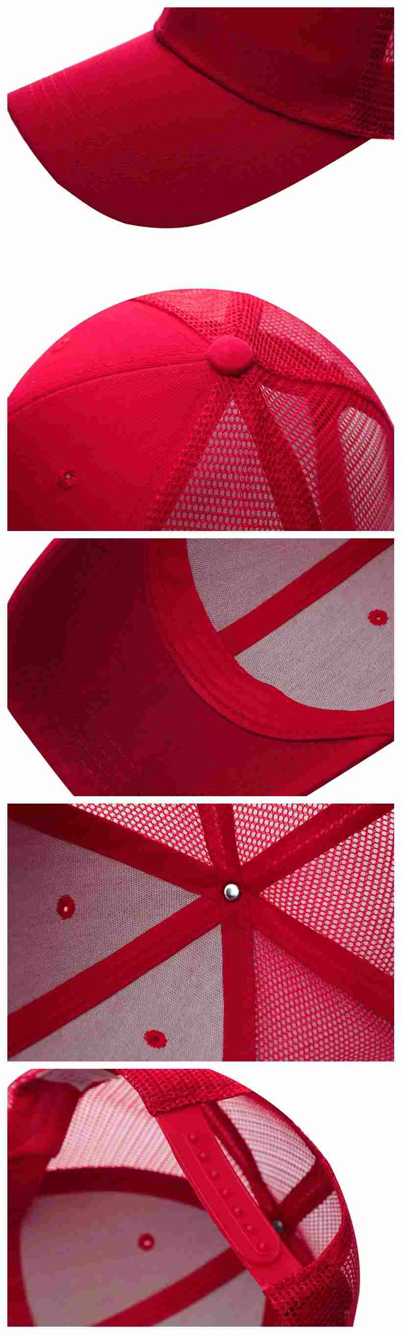 Baseball Mesh 100% cotton Solid color pure cotton mesh six piece hat HB133 print logo 76