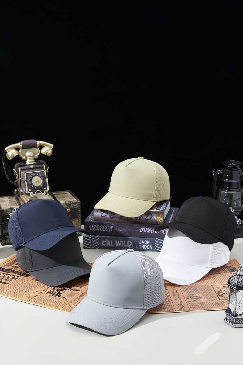Sports Mesh 100% polyester Specialty store quality five piece waterproof quick drying breathable mesh cap HB160 print logo 6