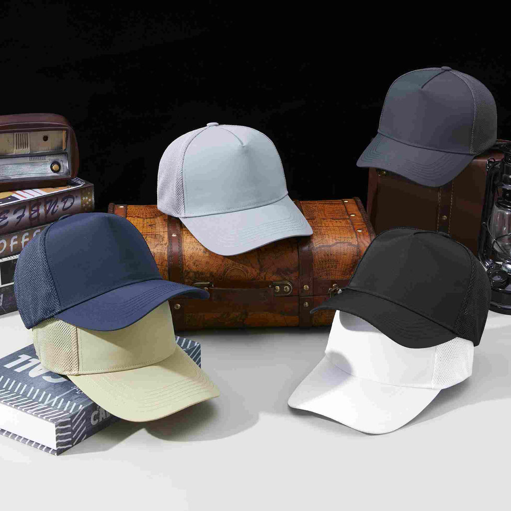 Sports Mesh 100% polyester Specialty store quality five piece waterproof quick drying breathable mesh cap HB160 print logo 66