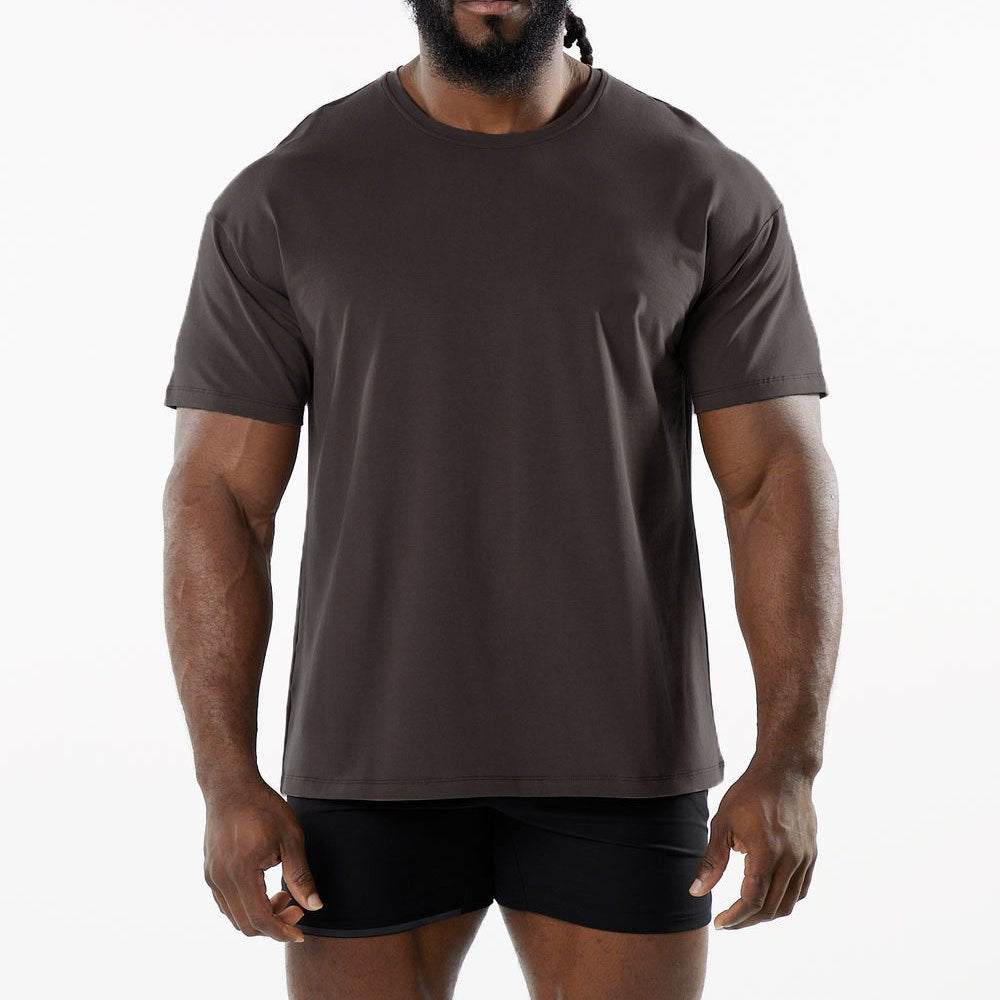 Mens Sports Workout 95% Cotton 5% Spandex Tshirt HF-6649 print logo 41