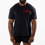 Mens Sports Workout 95% Cotton 5% Spandex Tshirt HF-6649 print logo 49