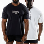 Mens Sports Workout 95% Cotton 5% Spandex Tshirt HF-6649 print logo 9