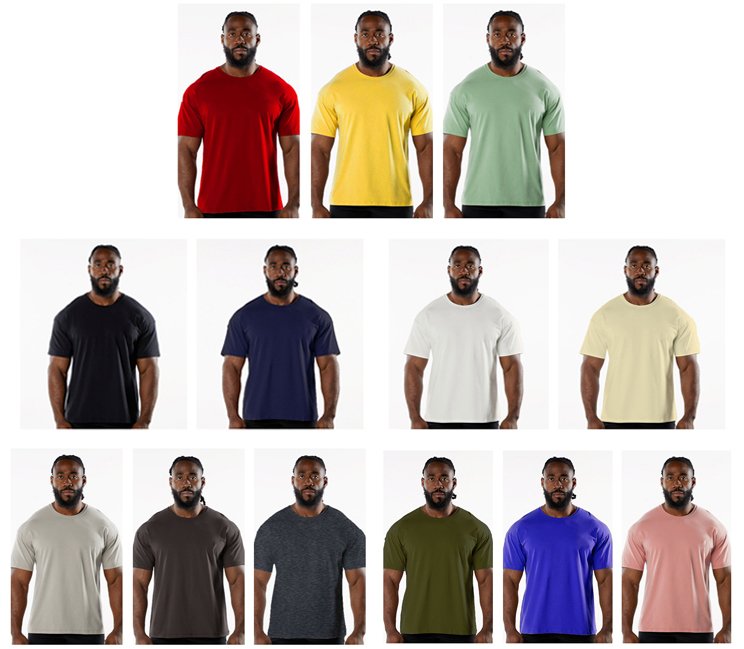 Mens Sports Workout 95% Cotton 5% Spandex Tshirt HF-6649 print logo 17
