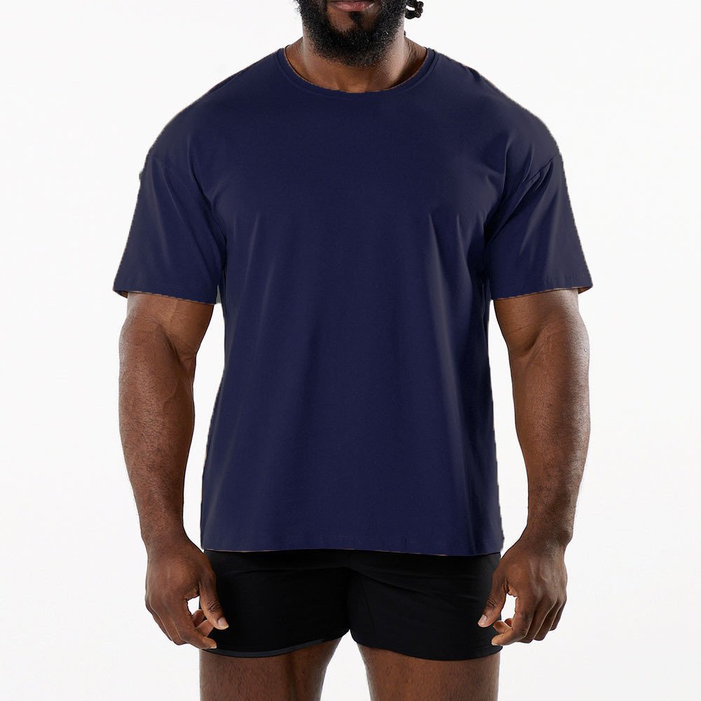 Mens Sports Workout 95% Cotton 5% Spandex Tshirt HF-6649 print logo 45