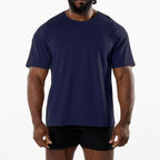 Mens Sports Workout 95% Cotton 5% Spandex Tshirt HF-6649 print logo 45