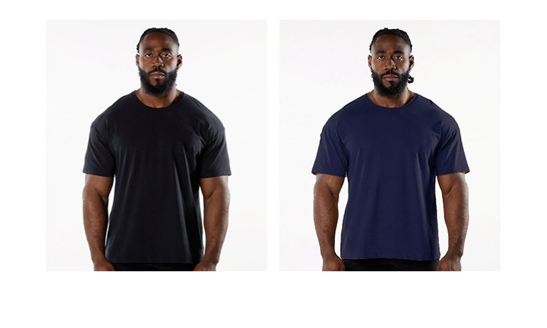 Mens Sports Workout 95% Cotton 5% Spandex Tshirt HF-6649 print logo 2