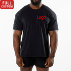 Mens Sports Workout 95% Cotton 5% Spandex Tshirt HF-6649 print logo 18