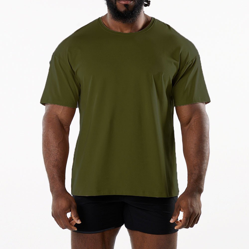 Mens Sports Workout 95% Cotton 5% Spandex Tshirt HF-6649 print logo 38