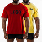 Mens Sports Workout 95% Cotton 5% Spandex Tshirt HF-6649 print logo 10