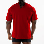 Mens Sports Workout 95% Cotton 5% Spandex Tshirt HF-6649 print logo 14
