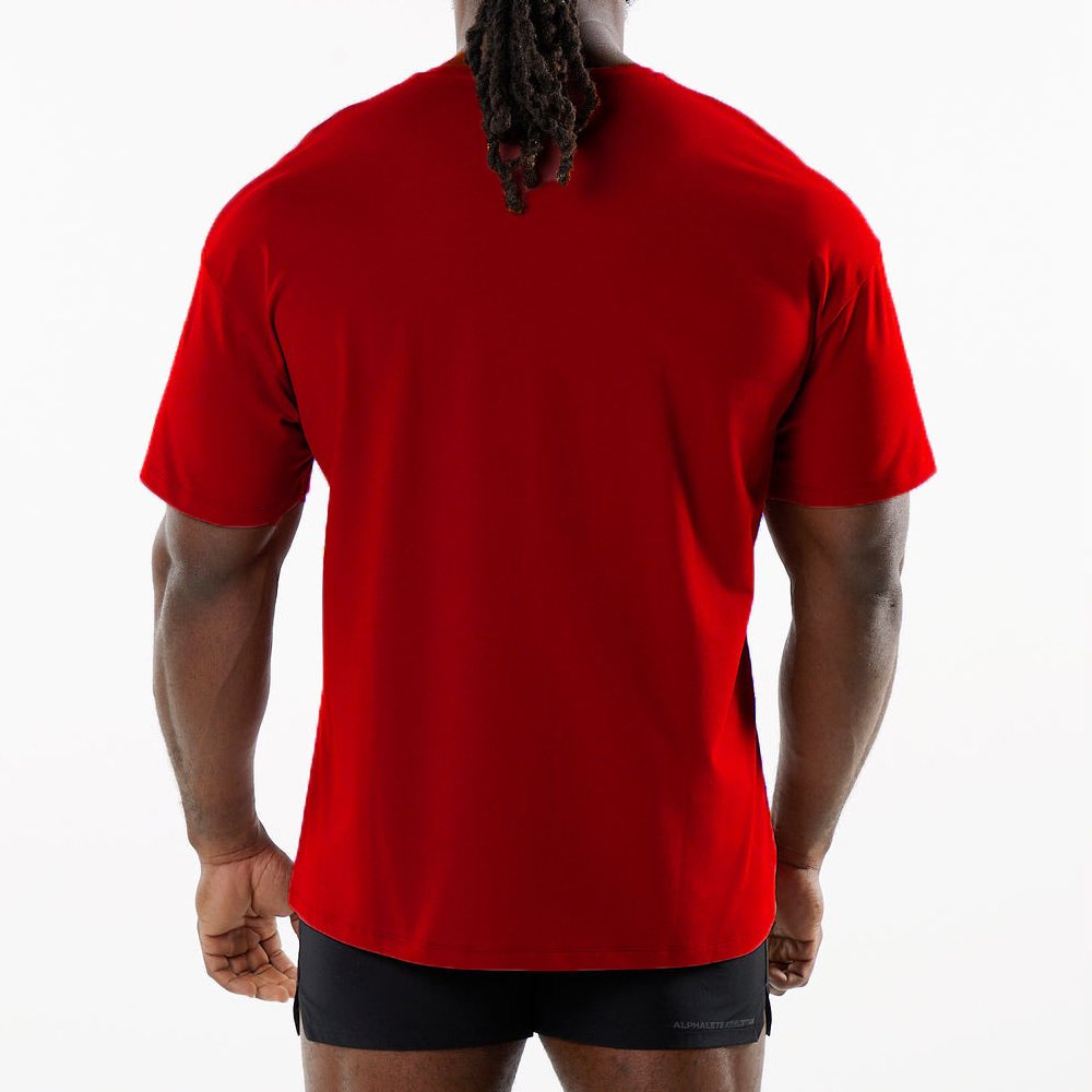 Mens Sports Workout 95% Cotton 5% Spandex Tshirt HF-6649 print logo 14
