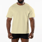 Mens Sports Workout 95% Cotton 5% Spandex Tshirt HF-6649 print logo 42