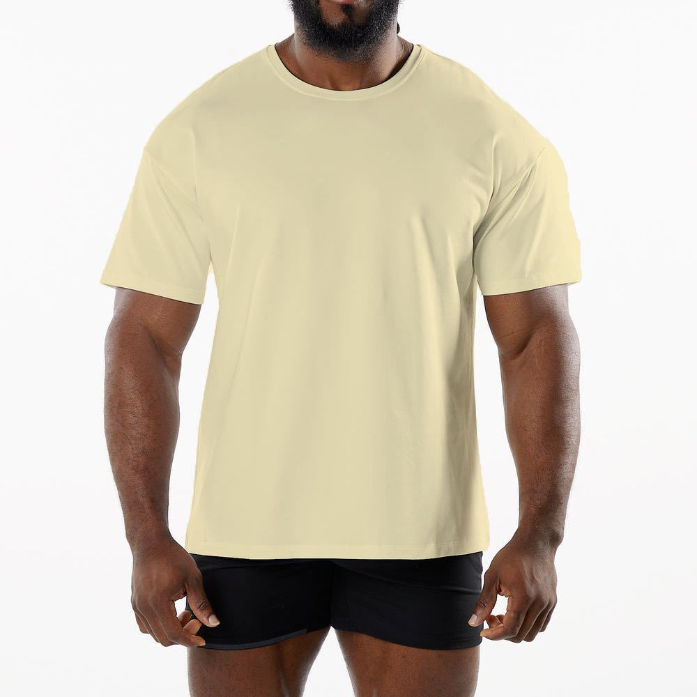 Mens Sports Workout 95% Cotton 5% Spandex Tshirt HF-6649 print logo 42