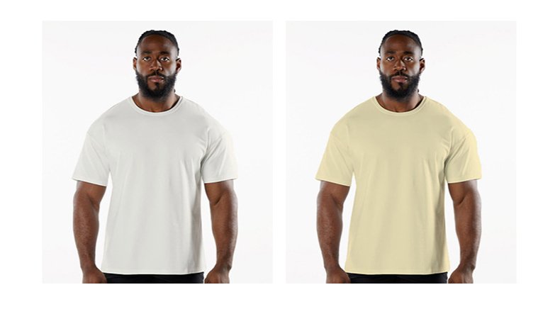 Mens Sports Workout 95% Cotton 5% Spandex Tshirt HF-6649 print logo 11