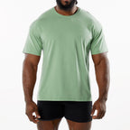 Mens Sports Workout 95% Cotton 5% Spandex Tshirt HF-6649 print logo 39