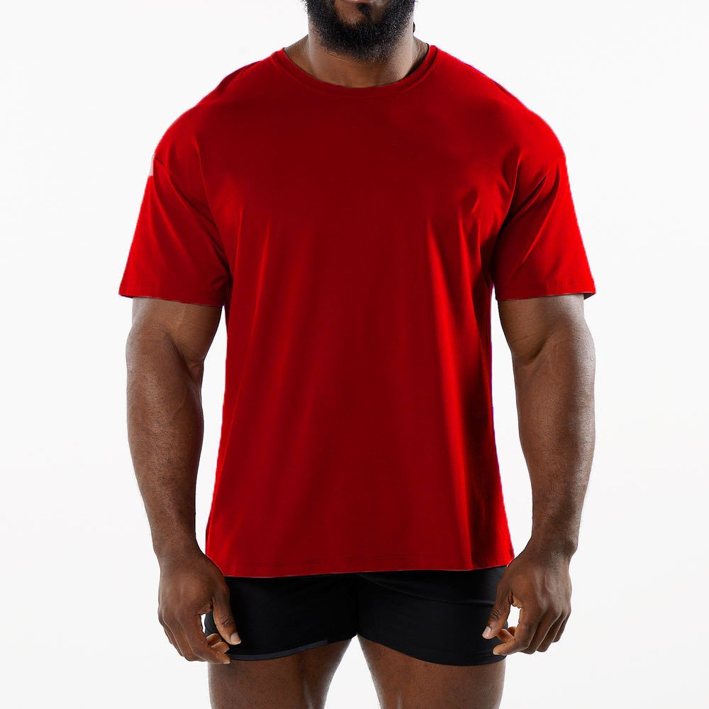 Mens Sports Workout 95% Cotton 5% Spandex Tshirt HF-6649 print logo 43