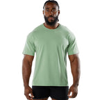 Mens Sports Workout 95% Cotton 5% Spandex Tshirt HF-6649 print logo 19