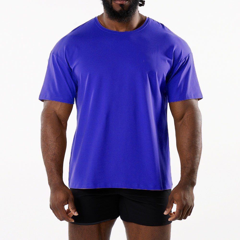 Mens Sports Workout 95% Cotton 5% Spandex Tshirt HF-6649 print logo 44