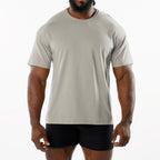 Mens Sports Workout 95% Cotton 5% Spandex Tshirt HF-6649 print logo 40