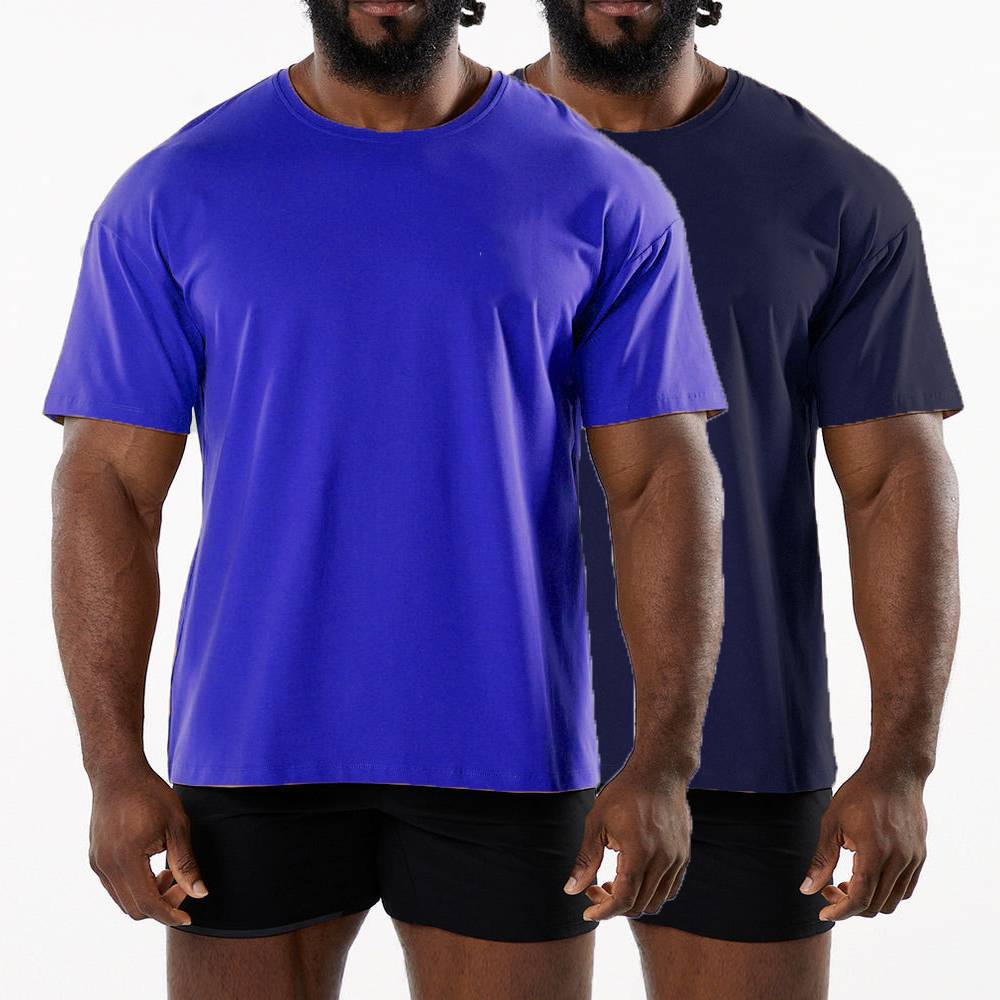 Mens Sports Workout 95% Cotton 5% Spandex Tshirt HF-6649 print logo 16