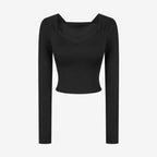 Womens Activewear Workout 87%Nyolon 13%Spandex Long Sleeve Shirt HN56 print logo 13