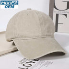 Vintage Washed 100% cotton 6 Panel Cap HS-WASH01 print logo 38