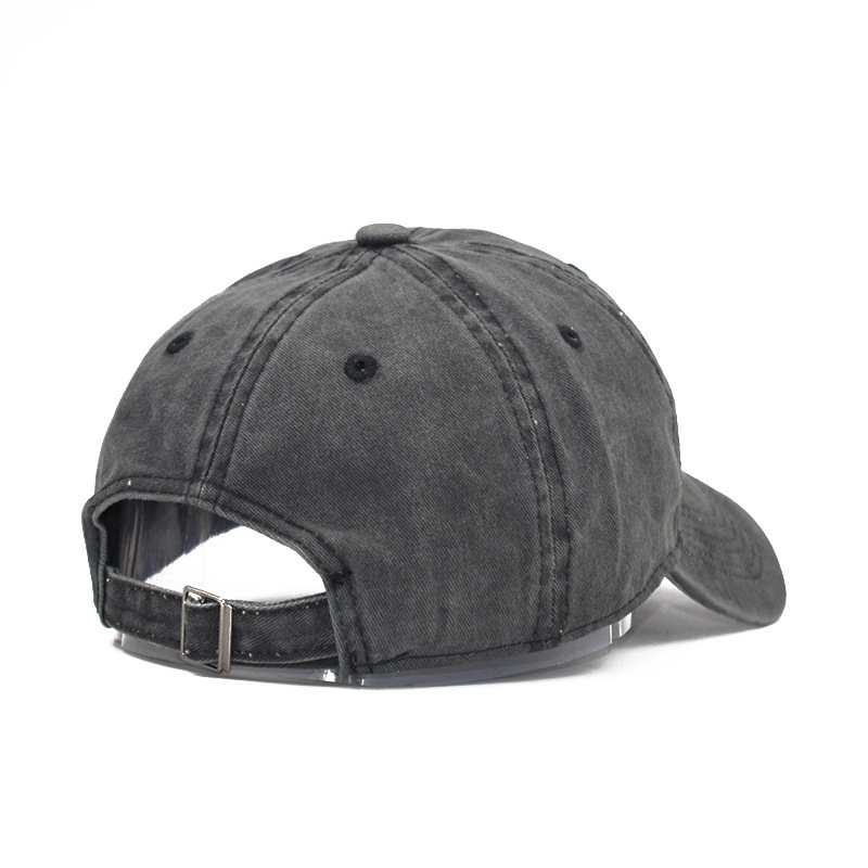 Vintage Washed 100% cotton 6 Panel Cap HS-WASH01 print logo 2
