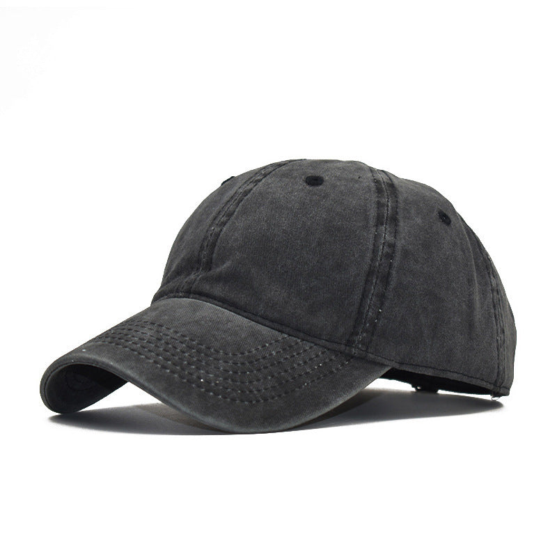 Vintage Washed 100% cotton 6 Panel Cap HS-WASH01 print logo 4