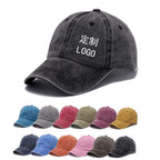 Vintage Washed 100% cotton 6 Panel Cap HS-WASH01 print logo 20